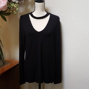WHITE HOUSE BLACK MARKET Long-Sleeve Choker Top